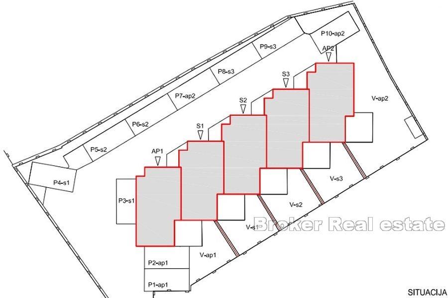 Three-storey apartment with a yard