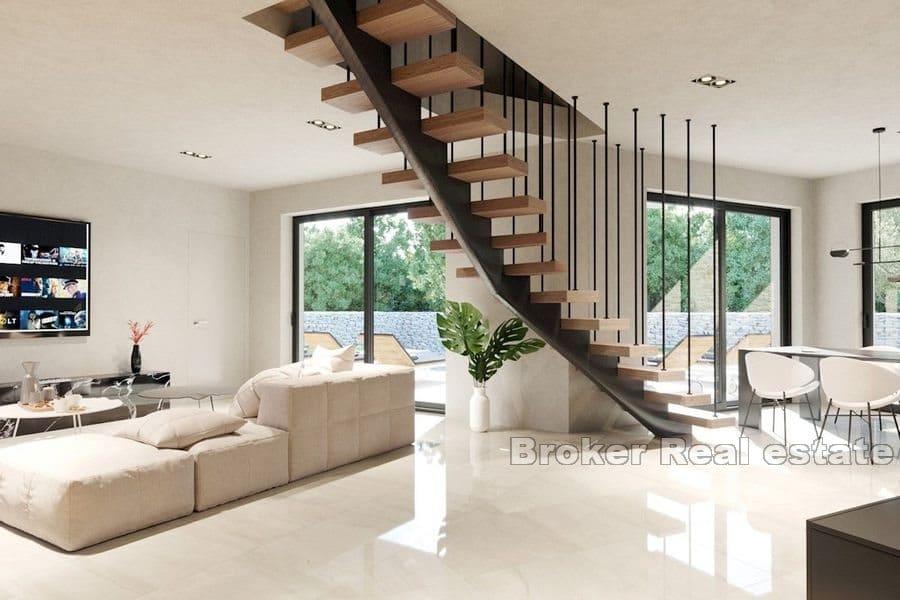 Casa con piscina e vista mare