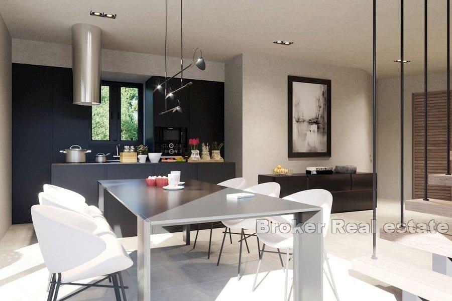 Casa con piscina e vista mare