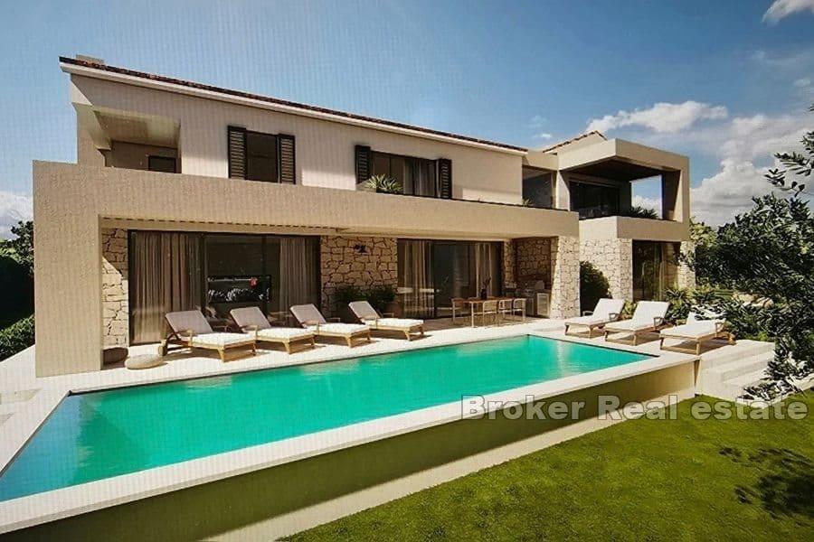 Villa med basseng og havutsikt