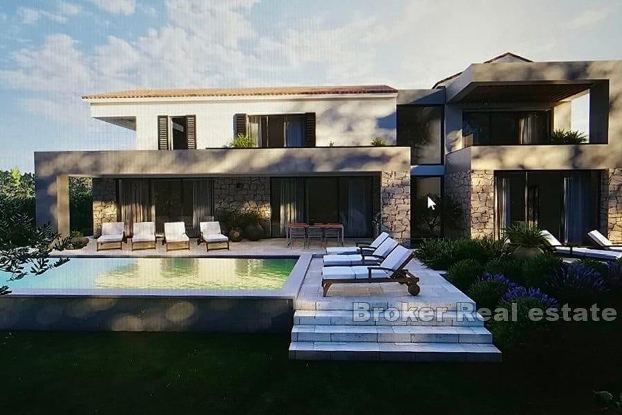 Villa med basseng og havutsikt