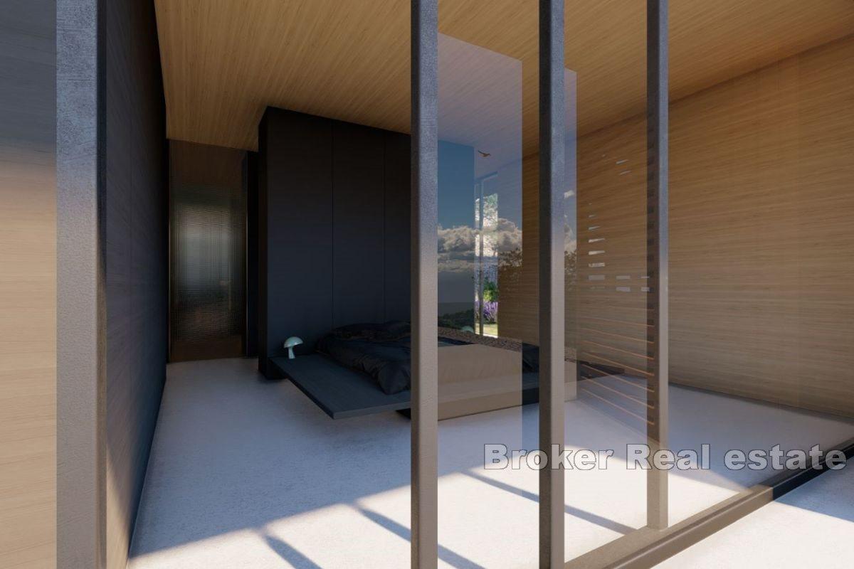 Attraktiv mark med ett projekt med öppen utsikt över havet