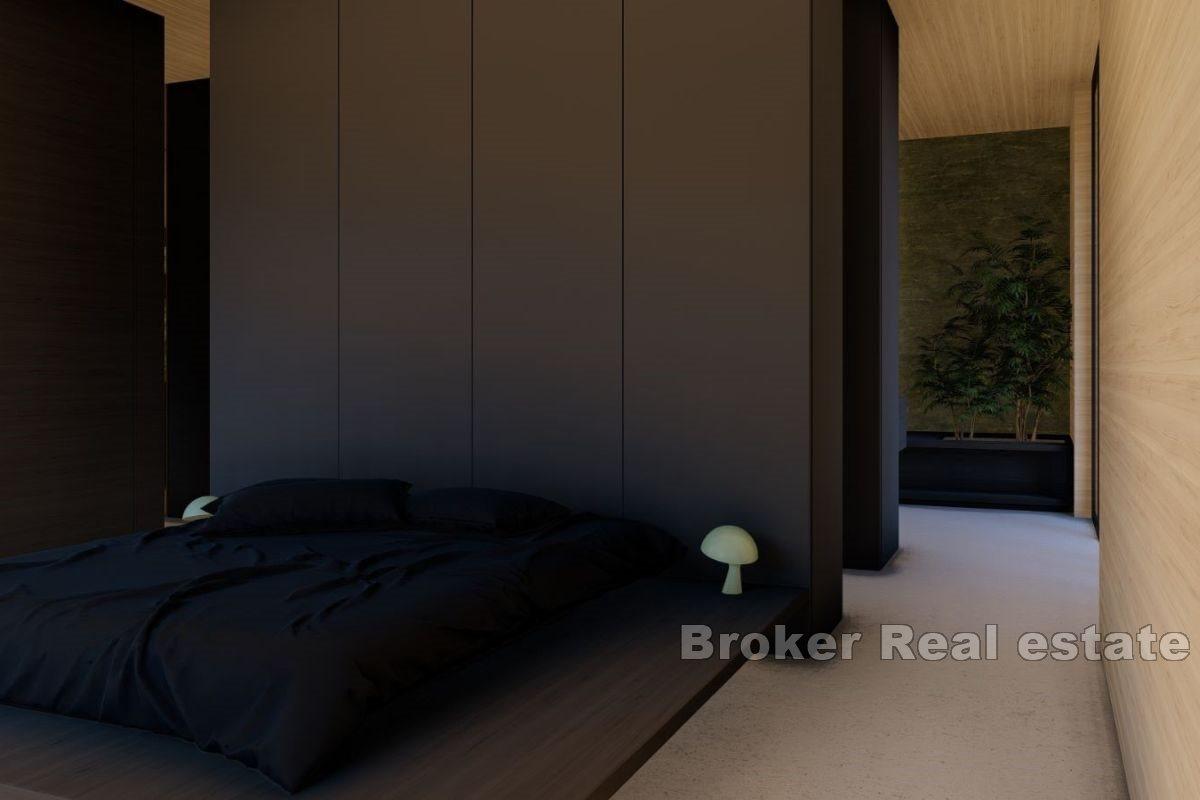 Attraktiv mark med ett projekt med öppen utsikt över havet