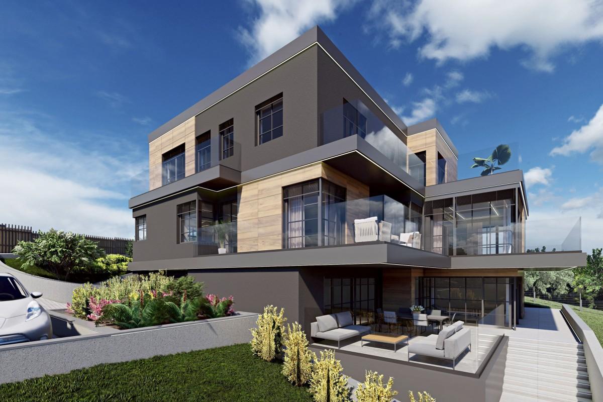 Villa under bygging i fredelige omgivelser