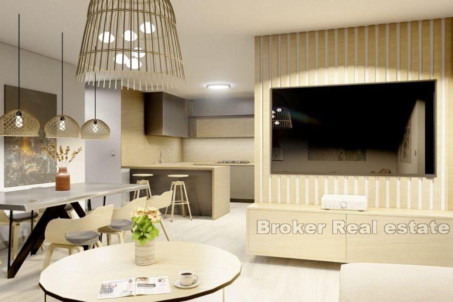Moderní apartmány v nové budově s výhledem na moře