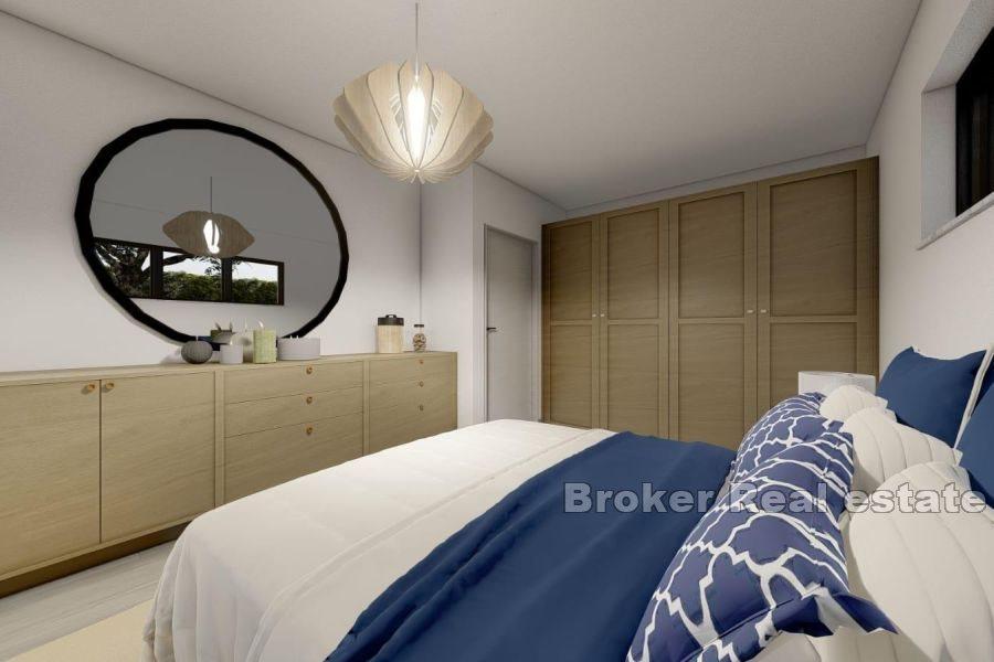 Moderní apartmány v nové budově s výhledem na moře