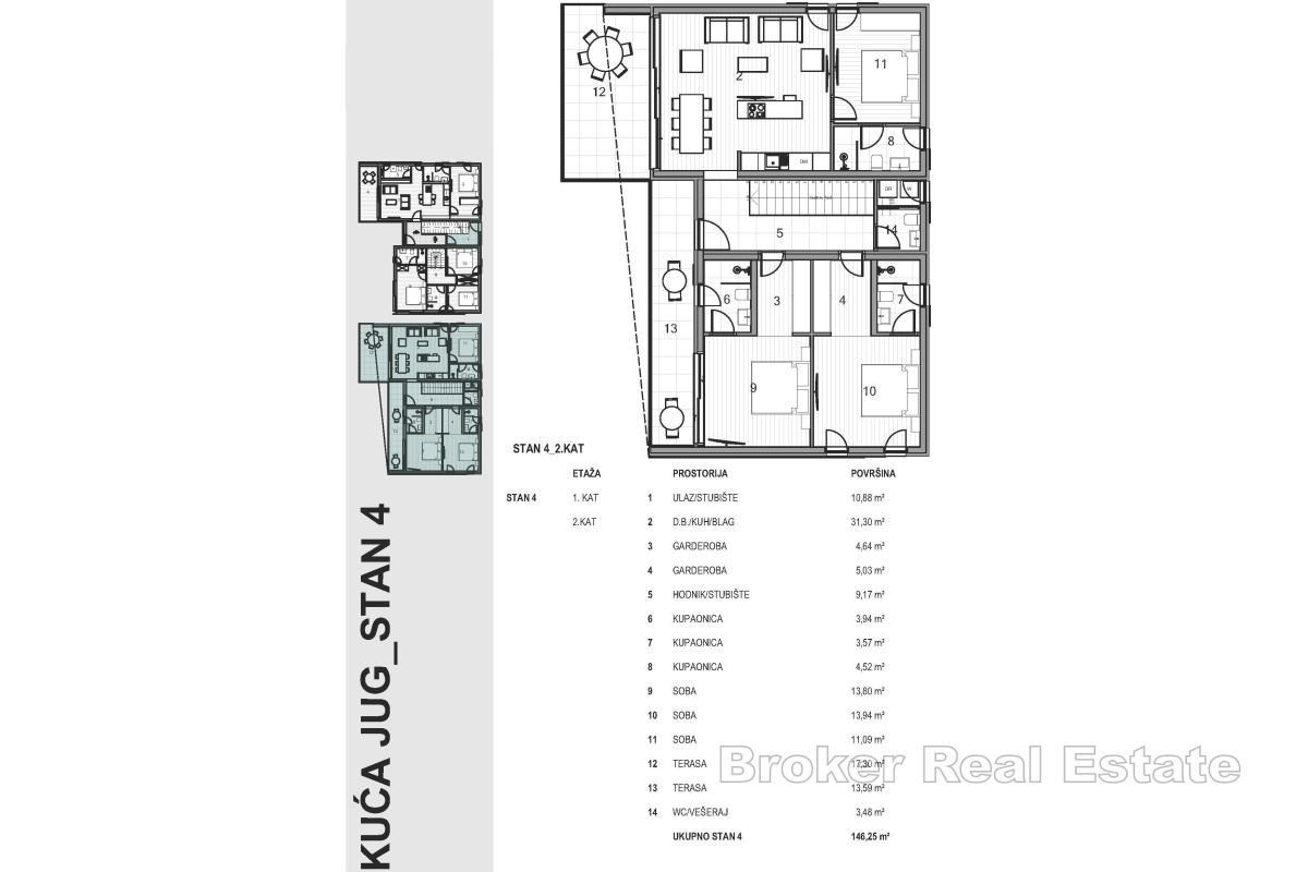 Attico moderno con vista mare