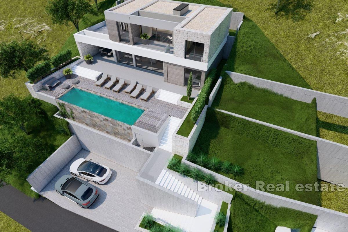 Attractive land with a project and a view of the sea