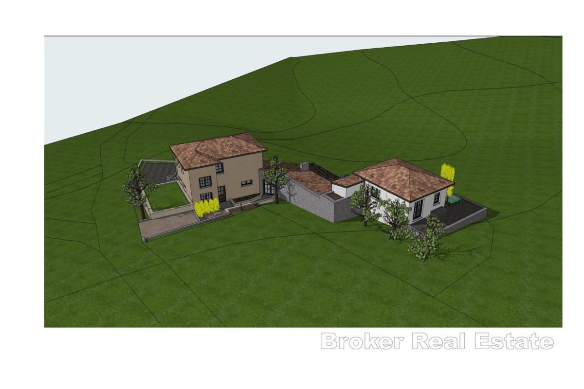 Terrain constructible avec vue panoramique et avant-projet