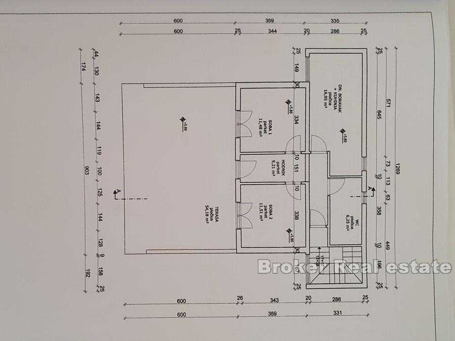 Apartment house by the sea and promenade