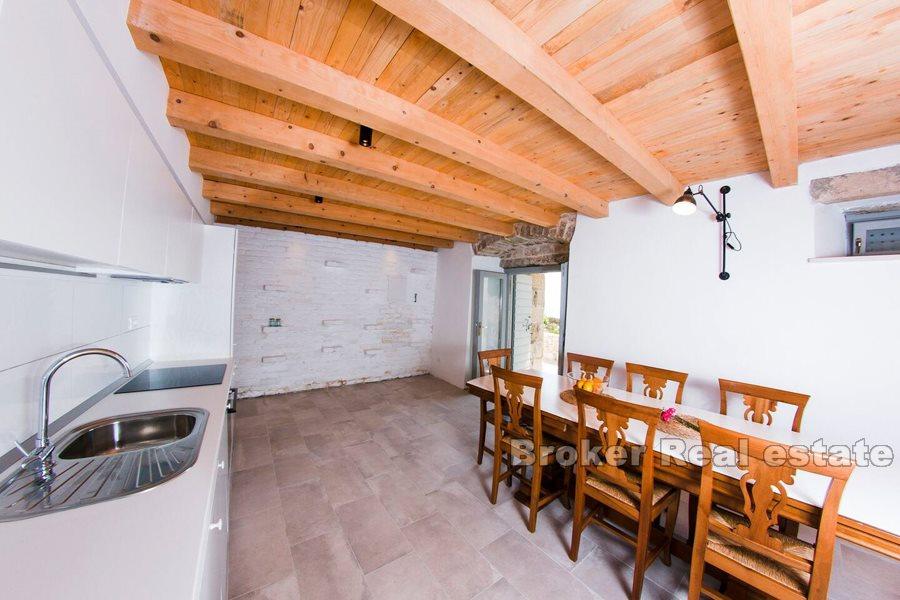 Modern and renovated stone house, seafront