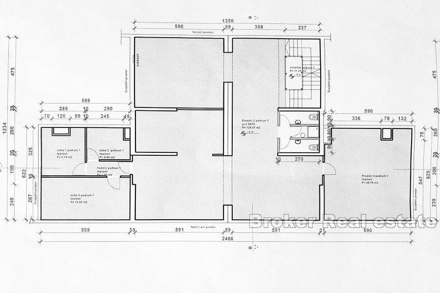 Business space on two floors