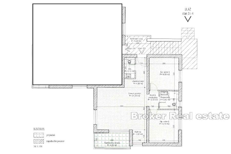 Two-bedroom apartment with open sea view