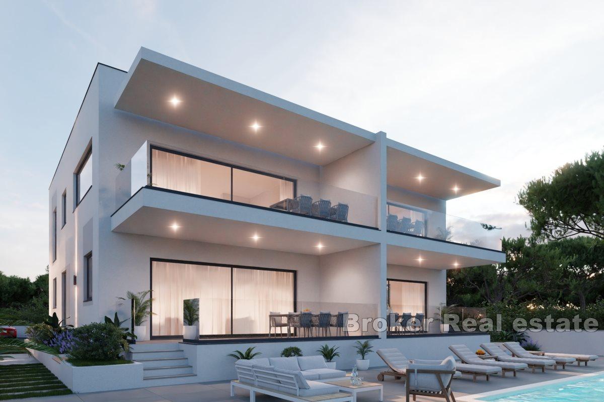 Appartements modernes dans un immeuble neuf avec piscine et vue sur la mer