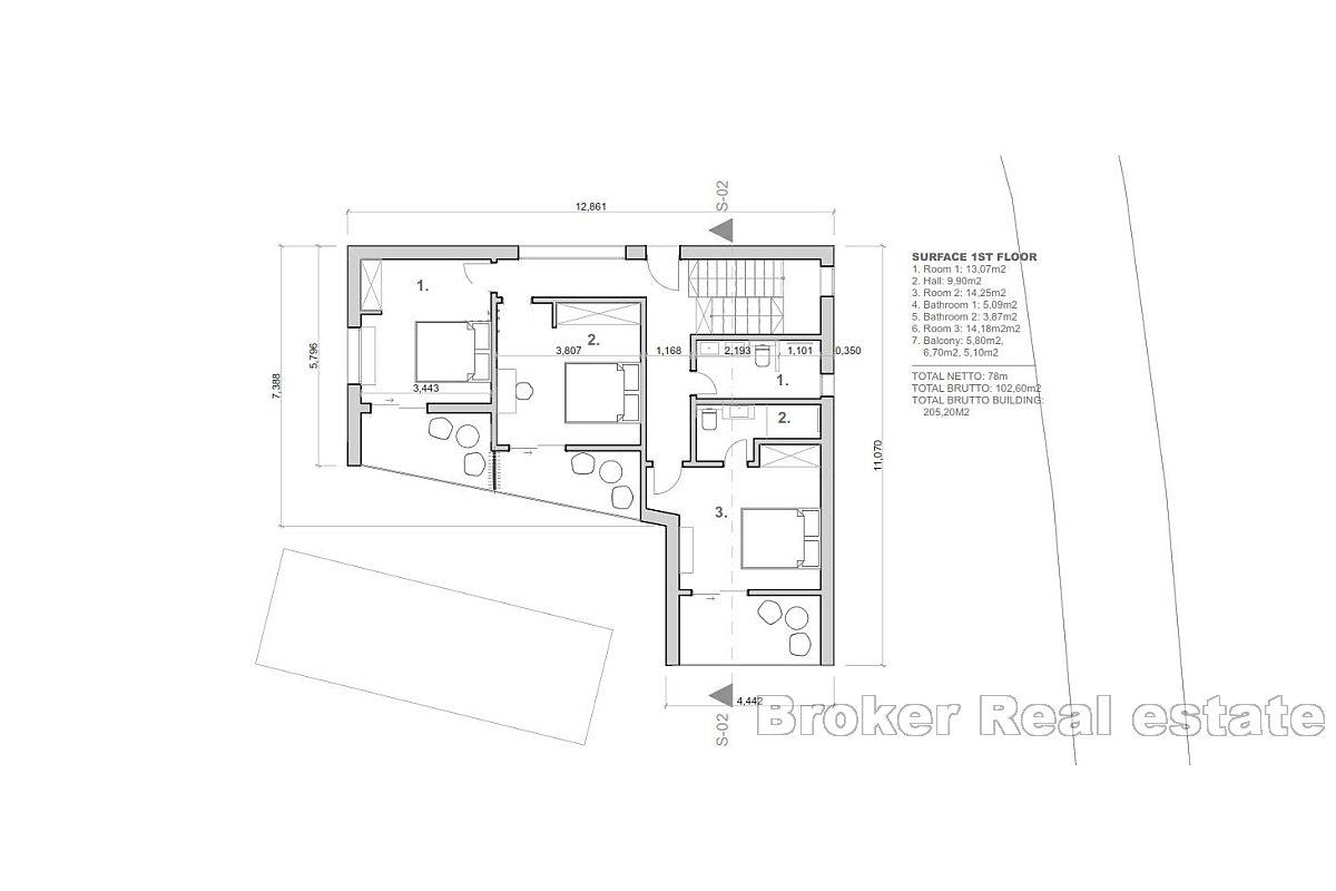 Modern villa with pool and a sea view for sale