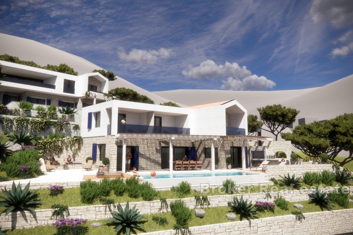 Modern villa under construction with sea view