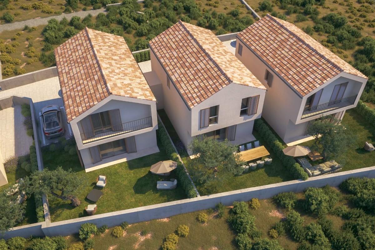 Maison mitoyenne moderne en construction