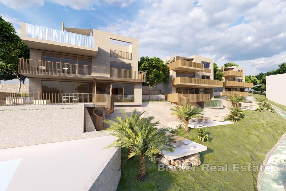 Grundstück mit geplantem Bauvorhaben für drei moderne Villen mit Meerblick