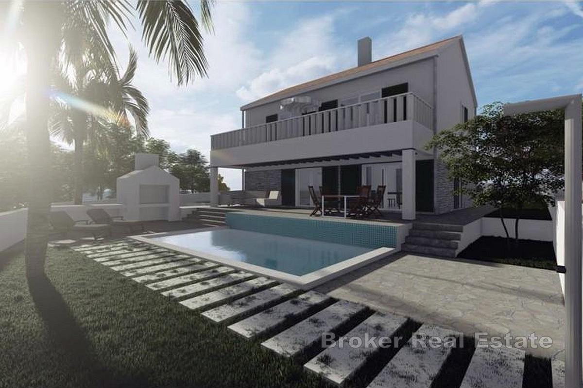 Byggtomt med projekt och havsutsikt