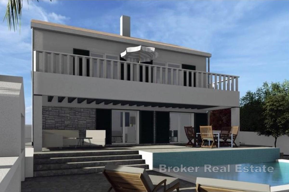 Byggtomt med projekt och havsutsikt