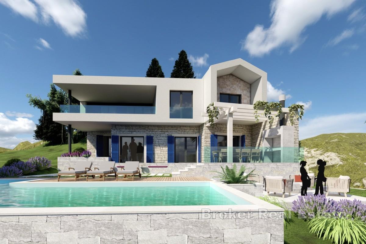 Attraente terreno edificabile con progetto per una villa mediterranea vicino al mare