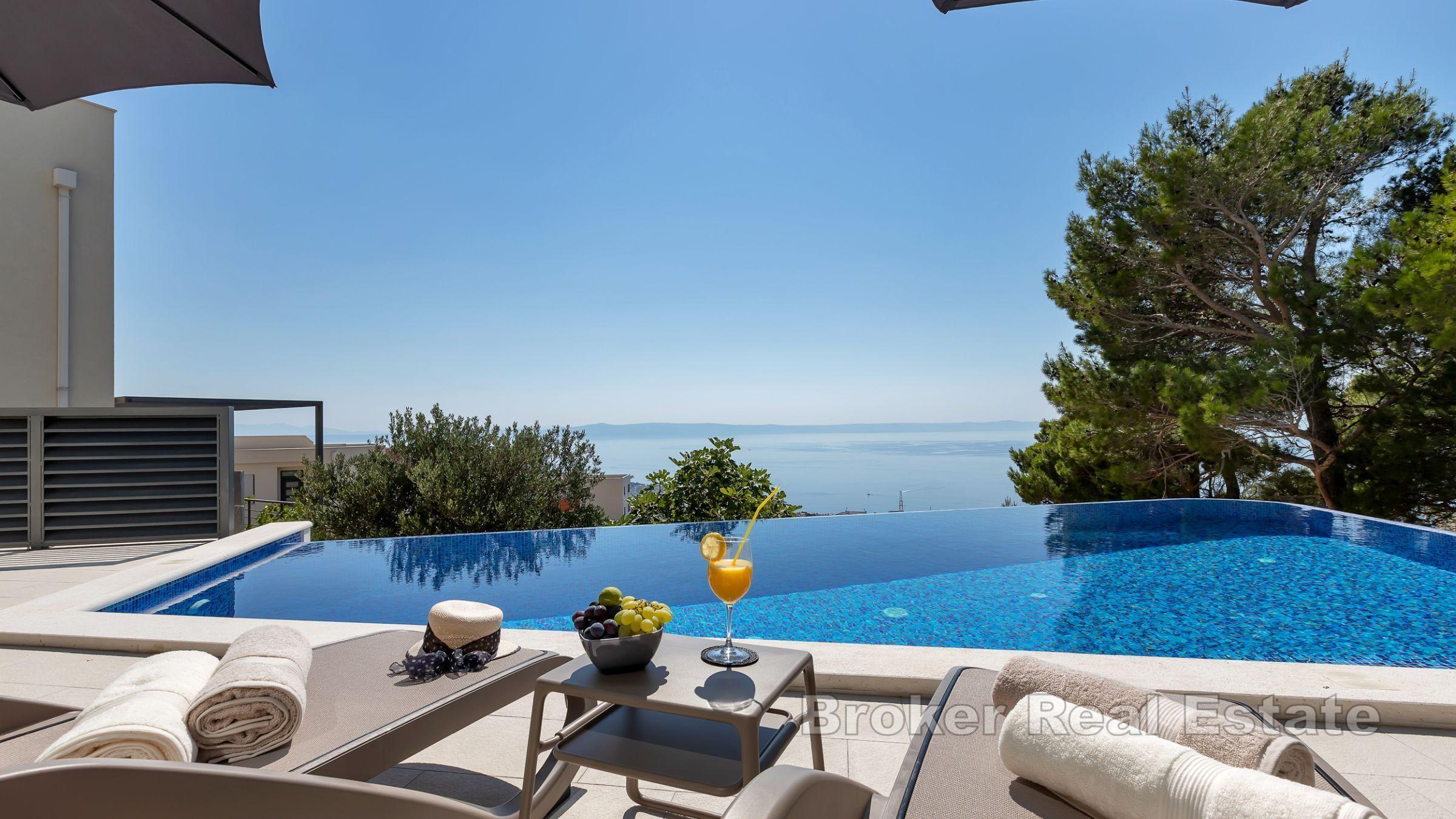 Nybyggd villa med panoramautsikt över havet