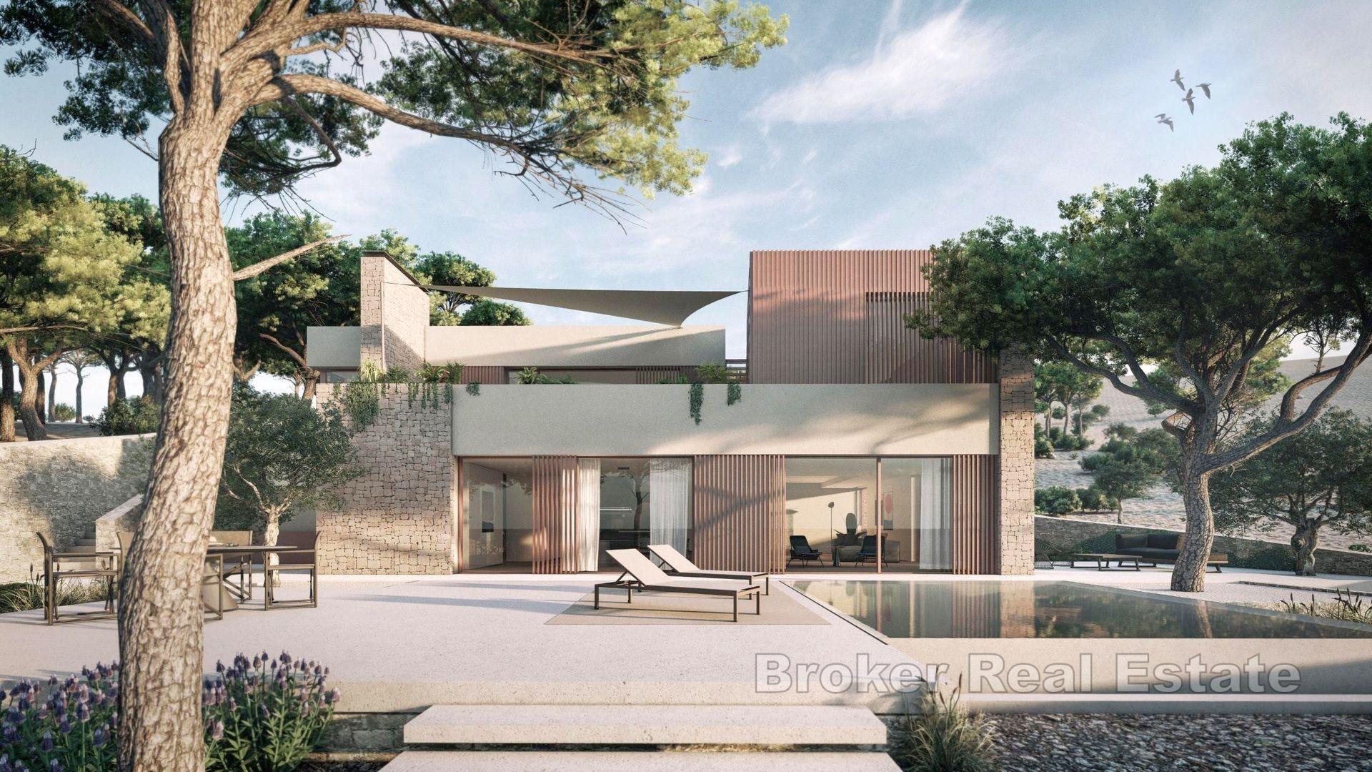 Nybygd villa i første rad til sjøen