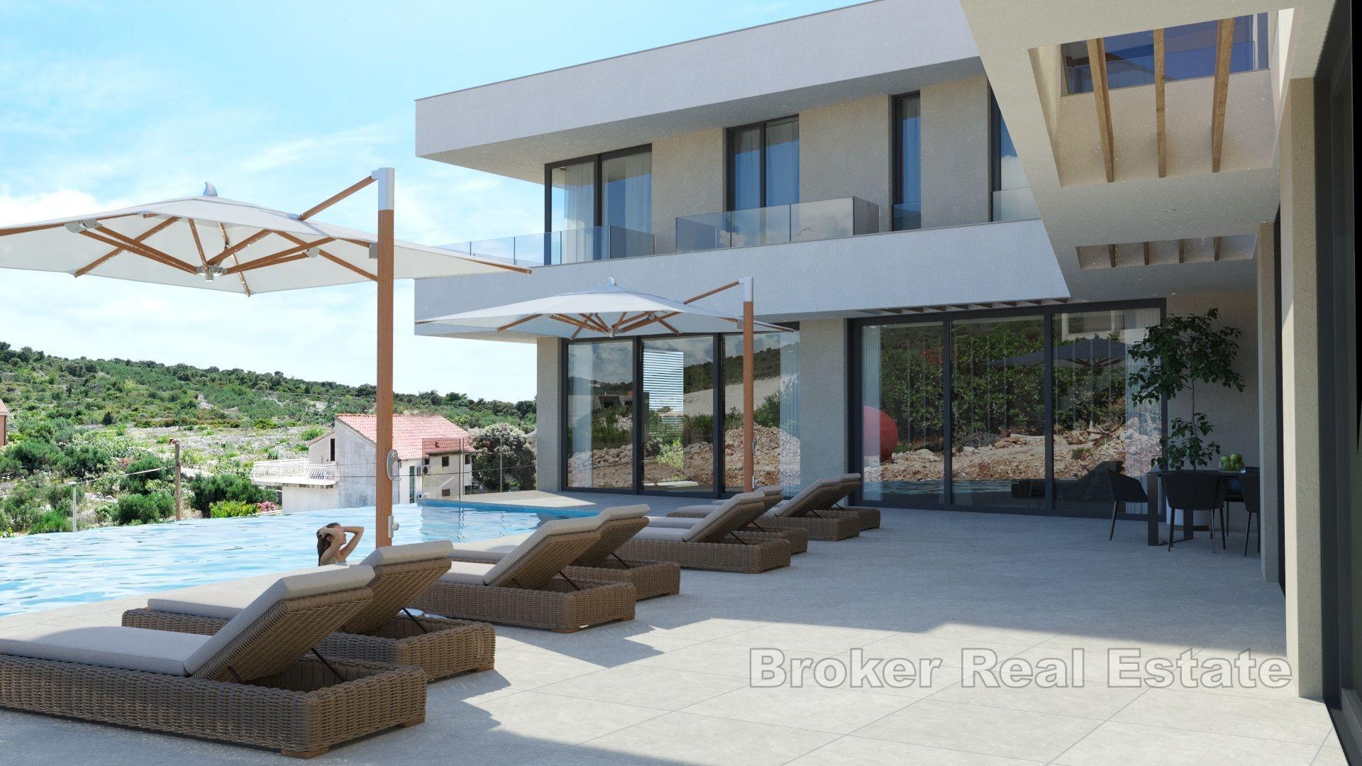 Moderne Villa mit Pool, zweite Reihe zum Meer