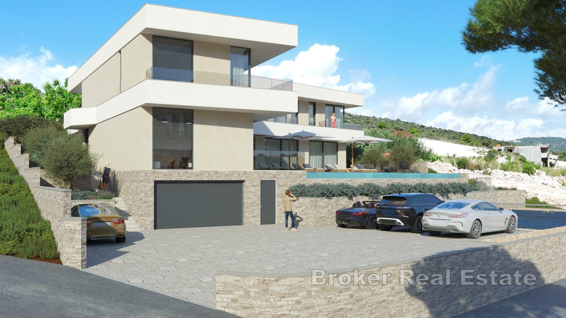 Villa moderna con piscina, seconda fila dal mare