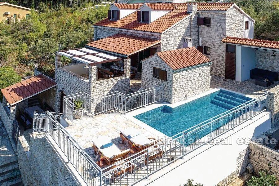 Unique stone villa first row to the sea