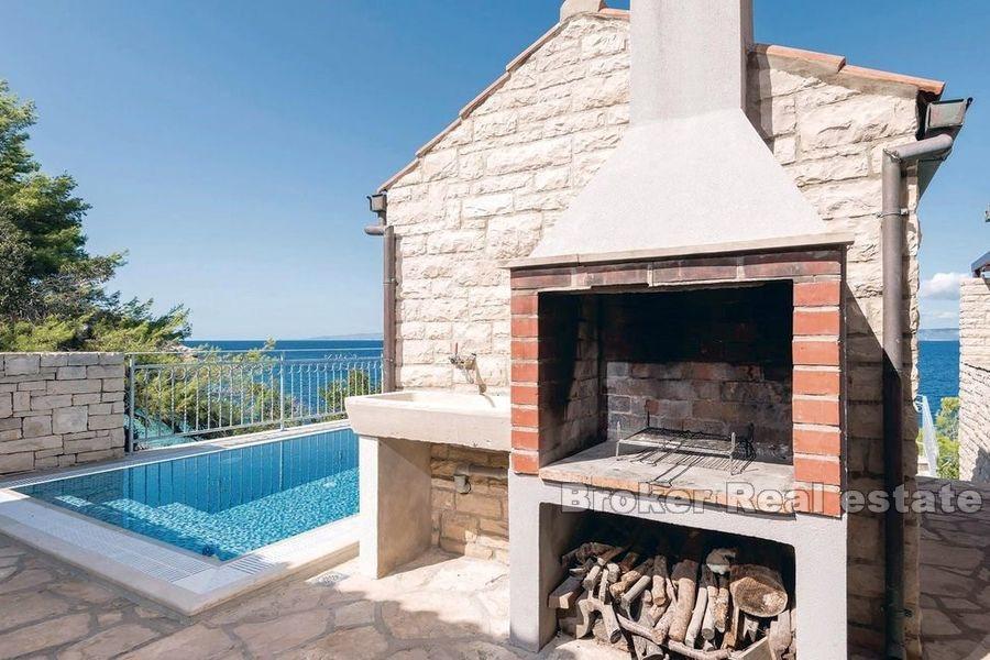 Unique stone villa first row to the sea