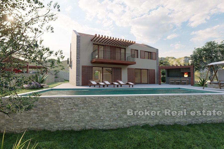 Villa im Bau mit Pool und Meerblick