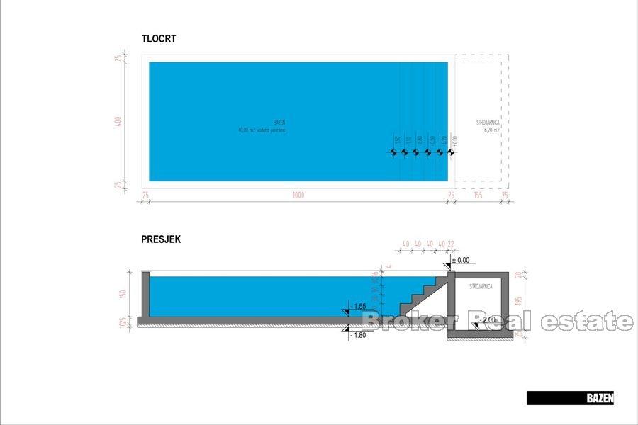 Villa under construction with pool and sea view