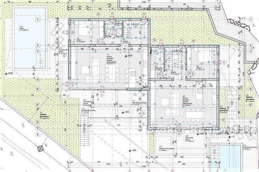 Nově postavená vila s výhledem na moře