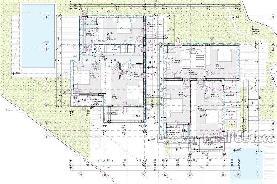 Nově postavená vila s výhledem na moře