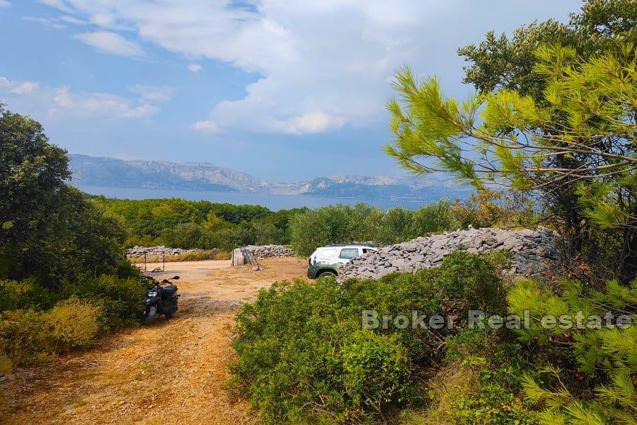 Terrain agricole avec vue mer