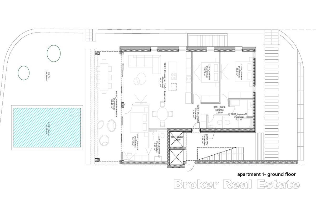 Luksuzni apartmani prvi red do mora