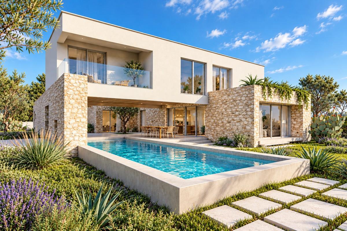 Neue Luxusvillen mit Pool und Meerblick