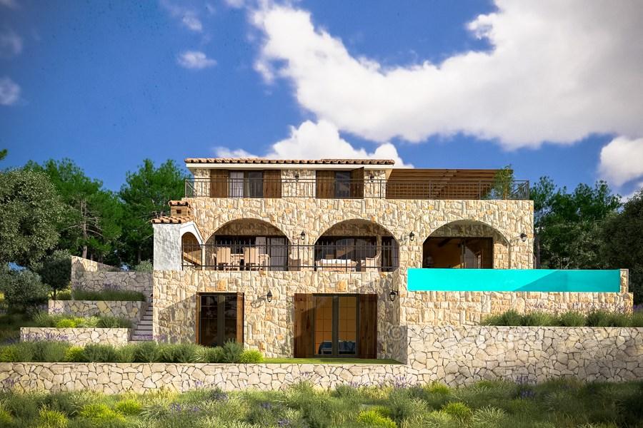 Neu gebaute traditionelle Villa mit Swimmingpool