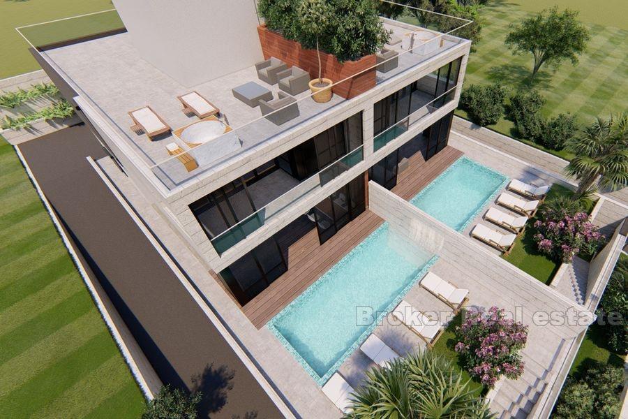 Semi-detached modern villa with swimming pool