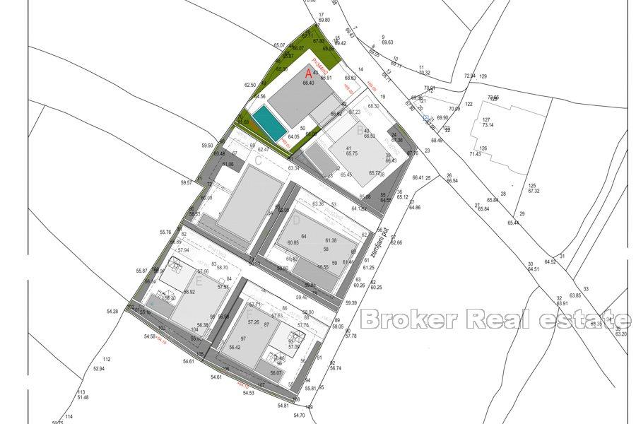 Villa bifamiliare con piscina, in costruzione