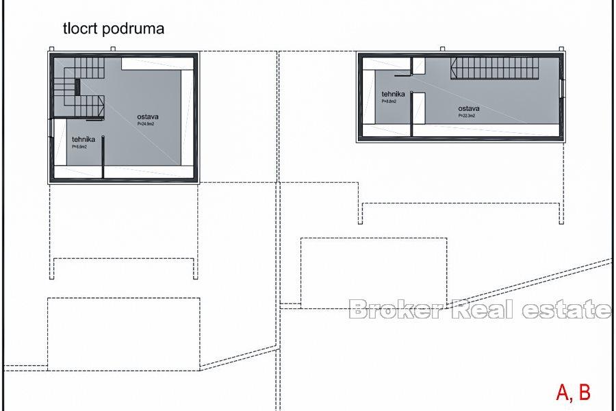 Semi-detached villa with pool, under construction