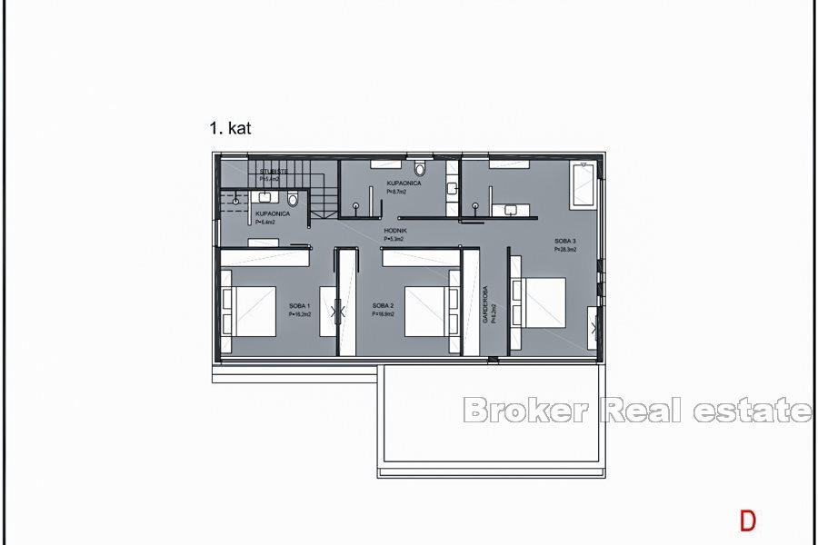 Villa with pool under construction