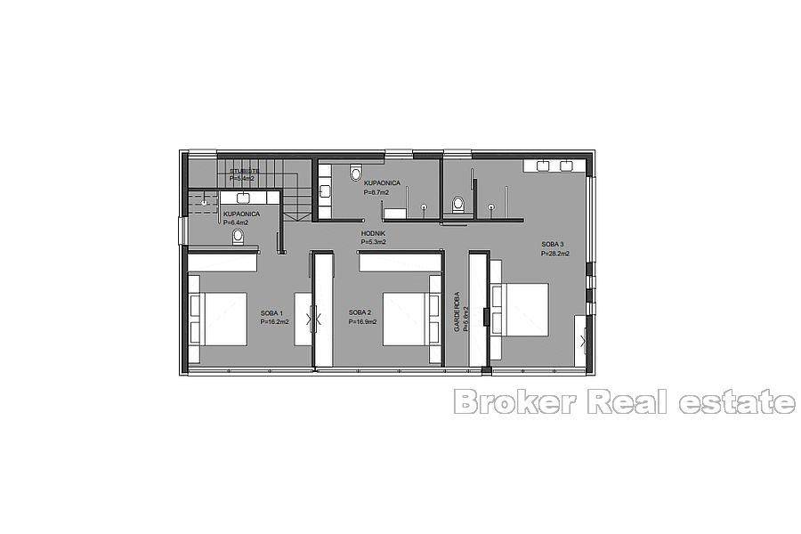 Modern villa with panoramic view