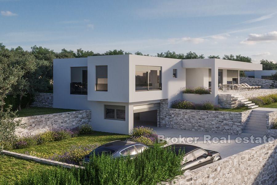 Nybygd villa med havutsikt