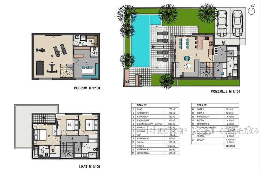 Luksuzni apartmani, drugi red od mora