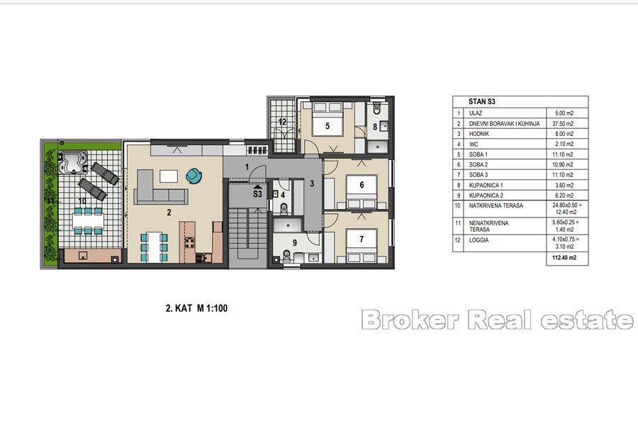 Luxury apartments, second row from the sea