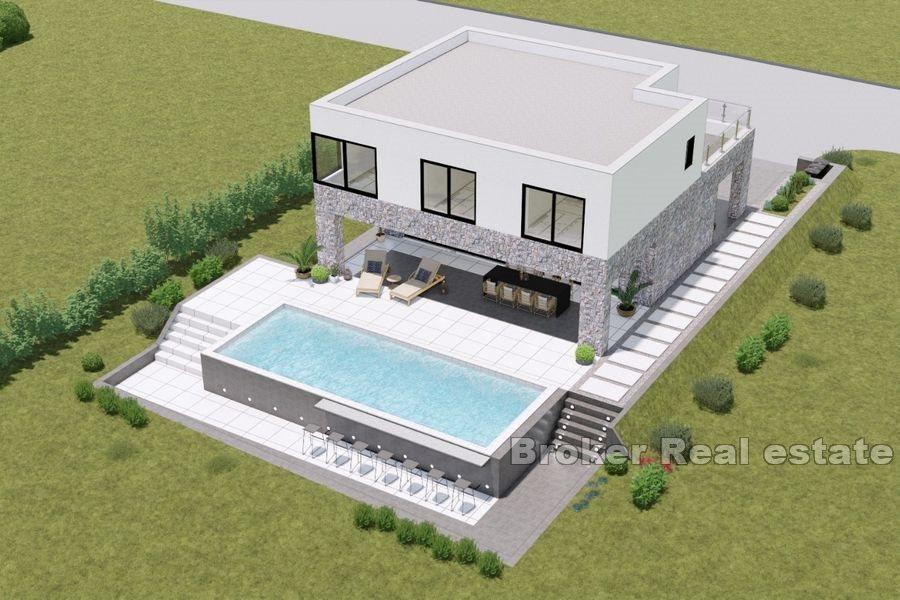 Modern villa with pool and sea view