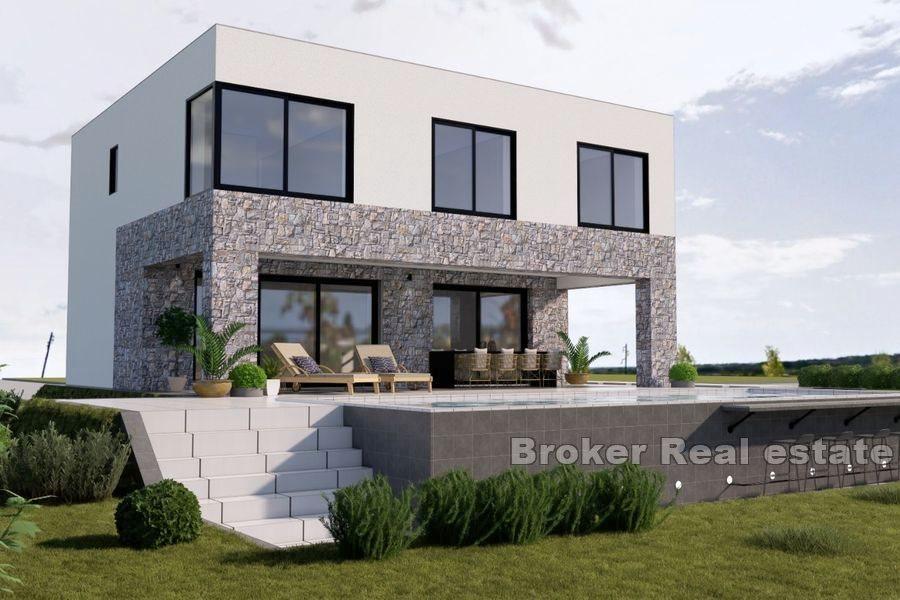 Moderní vila s bazénem a výhledem na moře