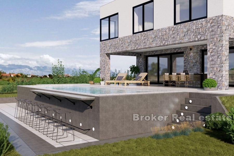 Moderní vila s bazénem a výhledem na moře